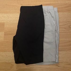 A bundle of black and khaki Adidas shorts size 32